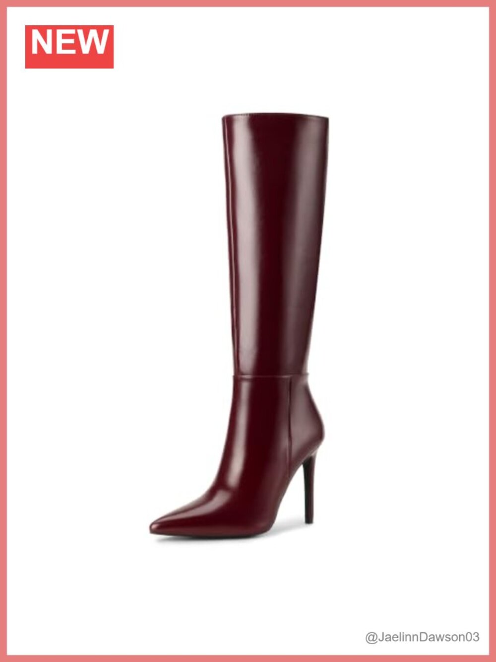 Knee High Stiletto Heel Boots Pointed Toe Faux Leather Tall Boots
